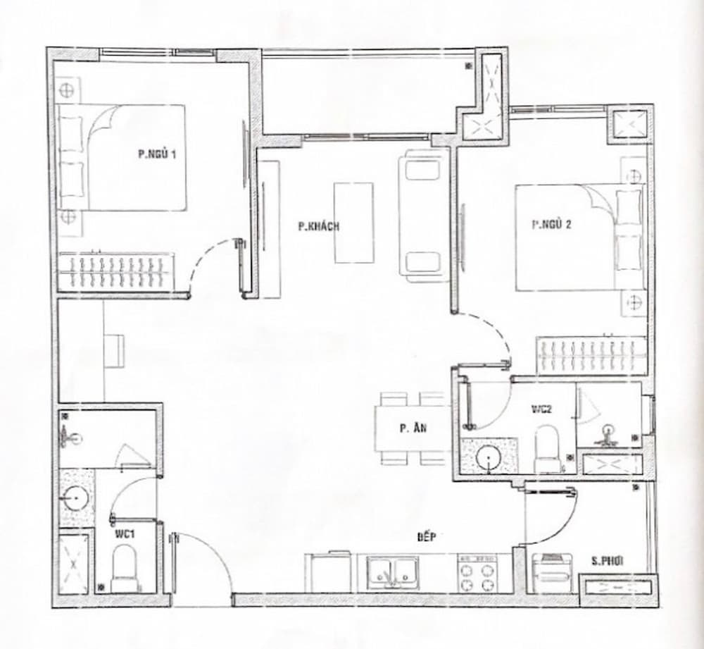 Thiết kế căn hộ 2PN+1 Richmond Quy Nhơn