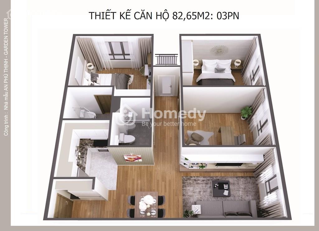 Thiết kế căn hộ 3 phòng ngủ An Phú Thịnh Quy Nhơn